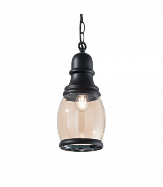 Black pendant lamp HANSEL 1 bulb in metal