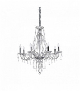 Lampada a sospensione in cristallo AMADEUS trasparente 8 lampadine