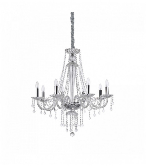 Suspension Transparente en cristal AMADEUS 8 ampoules