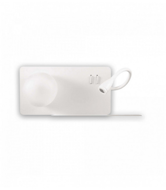 White BOOK wall light 2 bulbs in metal