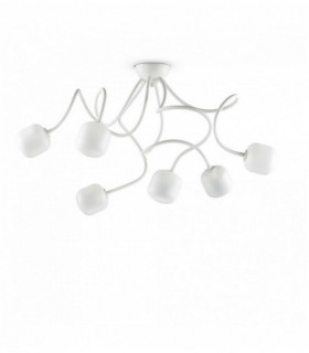 White OCTOPUS ceiling light 6 bulbs
