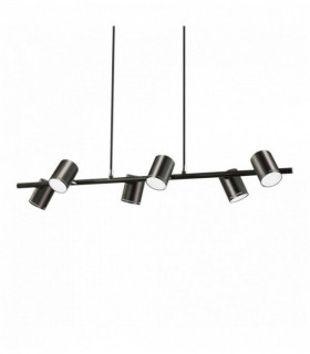 Lampadario SHOTS nero 6 lampadine