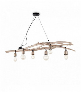 Lámpara colgante de madera DRIFTWOOD 6 bombillas