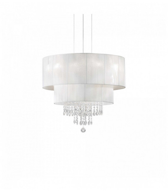 White crystal pendant OPERA 4 bulbs