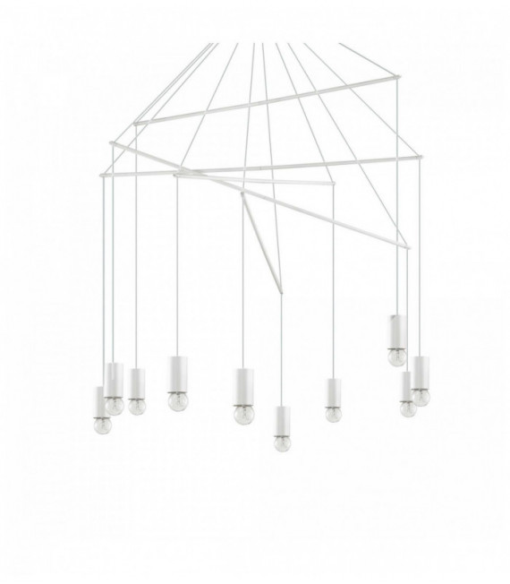 White POP pendant light 10 bulbs