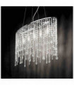 Suspension Chromée en cristal RAIN CLEAR 5 ampoules