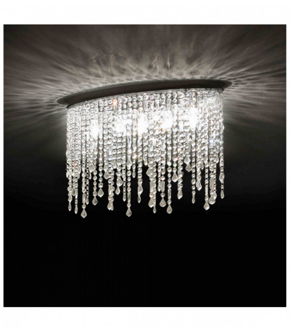 Chrom Deckenleuchte RAIN CLEAR 5 Glühbirnen