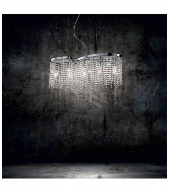Pendente in cristallo cromato AURORA 5 lampadine