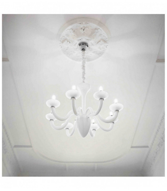 WHITE LADY white pendant light 8 bulbs