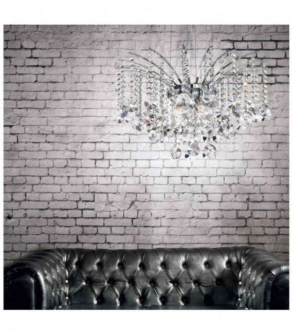 Chrome-plated pendant lamp AUDIL-77 6 bulbs
