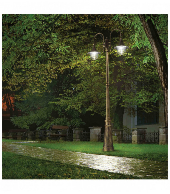 CIMA antike schwarze Stehlampe 2 Glühbirnen