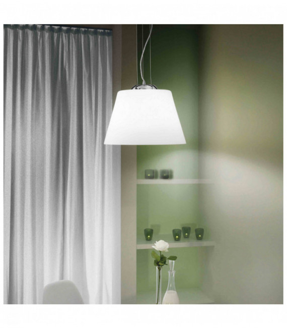 Sospensione bianca CILINDRO 1 lampadina Diametro 85 Cm