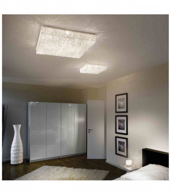 Plafonnier Aluminium QUADRO 12 ampoules