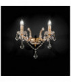 Golden wall light in crystal FLORIAN 2 bulbs