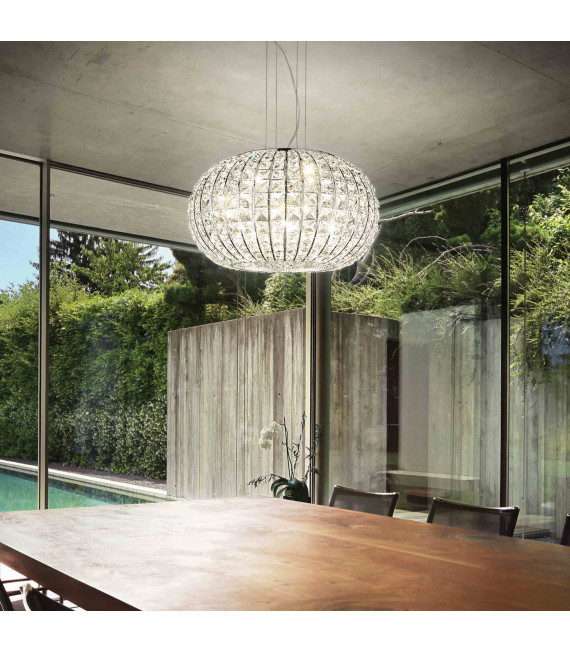 Chrome-plated pendant lamp CALYPSO 5 bulbs