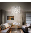 Chromed crystal pendant lamp EVASIONE 8 bulbs