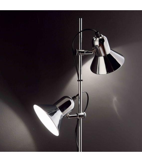 POLLY chrome floor lamp 2 bulbs