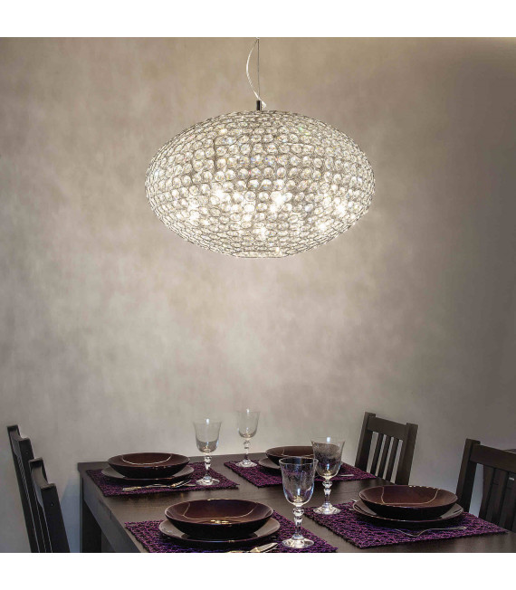 ORION Chrom Kristall Pendelleuchte 12 Lampen