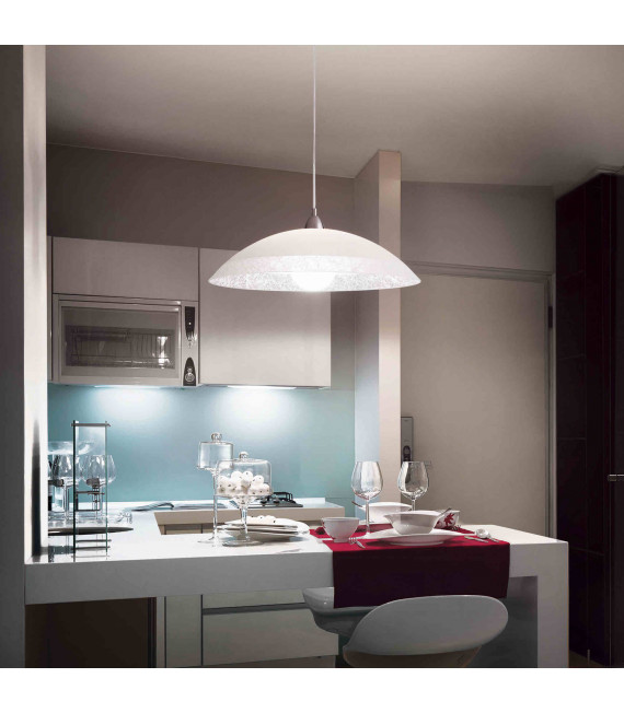 Weiße LANA Pendelleuchte 1 Glühlampe Durchmesser 26 cm