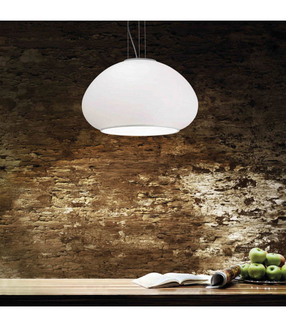Suspension Blanche MAMA 3 ampoules Diamètre 40 Cm