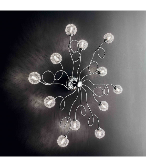 Chrome ceiling lamp PON PON 12 bulbs