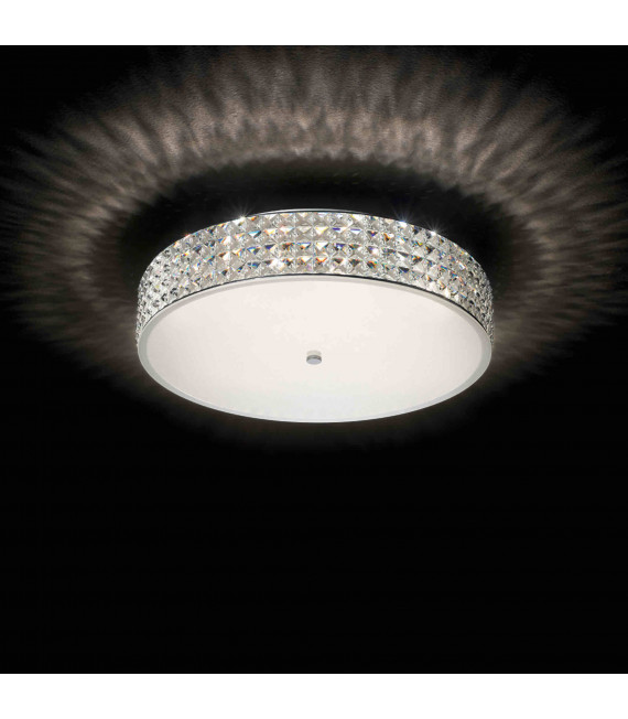 9-light white ROMA crystal ceiling light