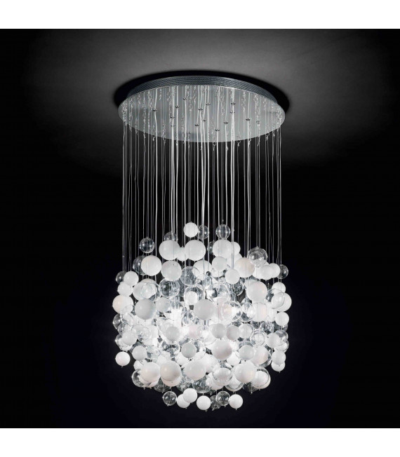 White suspension BOLLICINE 14 bulbs