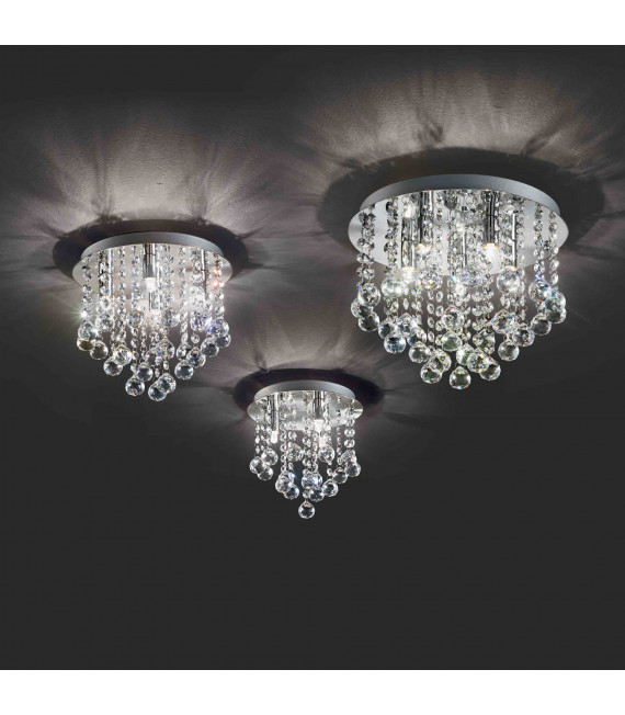 Plafonnier Chrome en cristal BIJOUX 3 ampoules