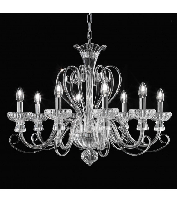 Sospensione trasparente ALEXANDER 8 lampadine