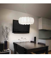 White pendant light OVALINO 8 bulbs