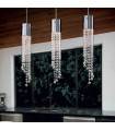 Suspension Chromée en cristal GOCCE 3 ampoules