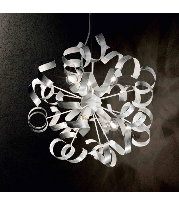 VORTEX Lampada a sospensione in argento a 6 luci