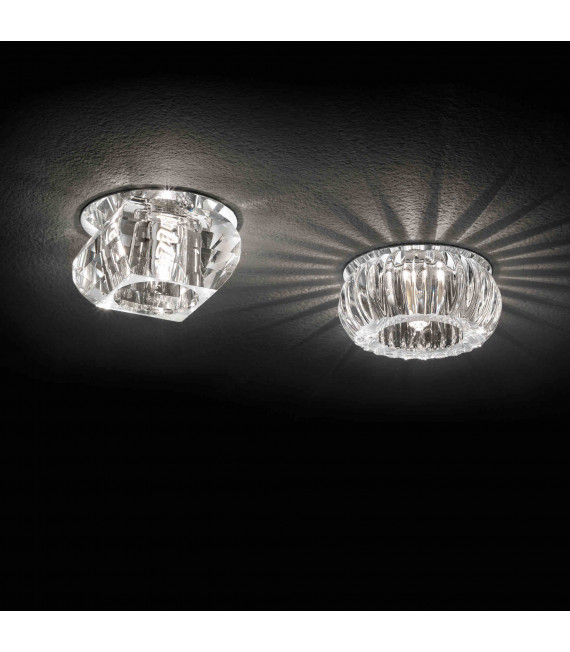 Clear recessed spot in crystal SOUL 1 light bulb in metal