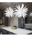 White LEAVES pendant light 12 bulbs