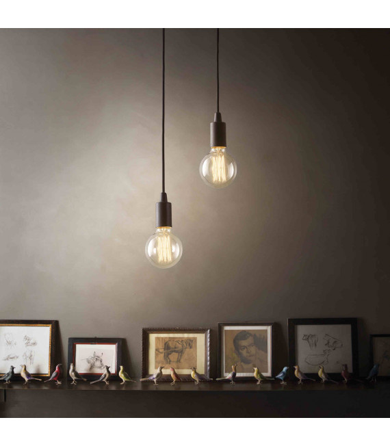 Schwarze Pendelleuchte EDISON 1 Glühbirne