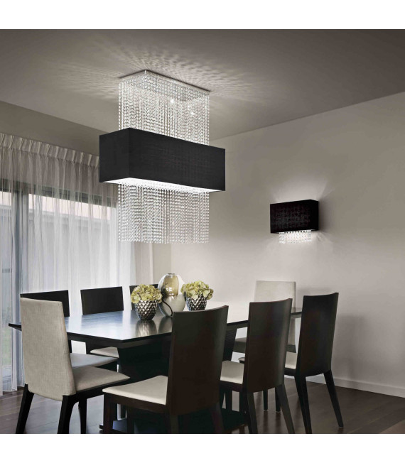 Applique in cristallo nero PHOENIX 2 lampadine