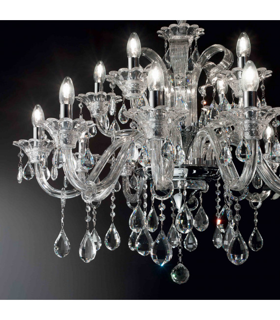 Transparent suspension in COLOSSAL crystal 15 bulbs