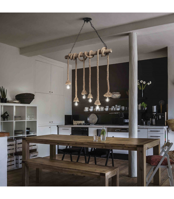 CANAPA Rope Pendant Lamp 6 bulbs