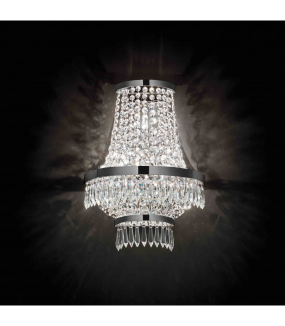 Applique murale Chromée en cristal CAESAR 3 ampoules