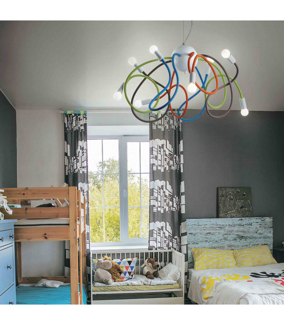 Lampada a sospensione MULTIFLEX multicolore 8 lampadine