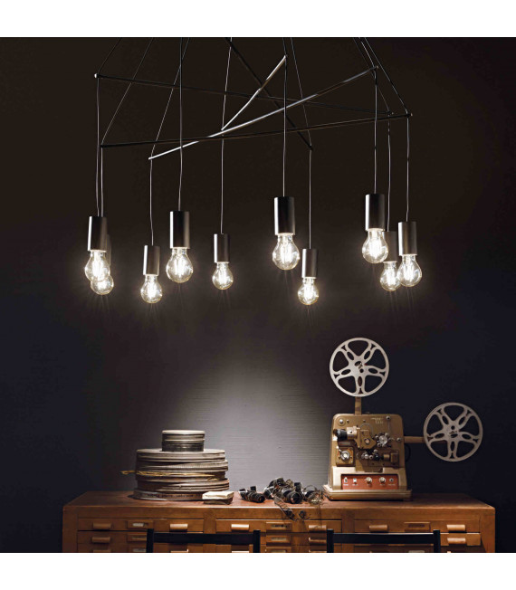 Black POP pendant light 10 bulbs