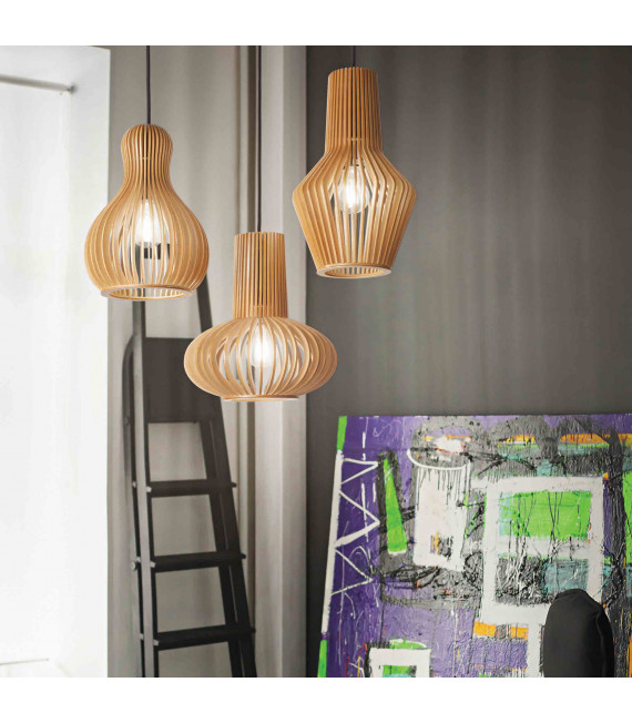 Lámpara colgante de madera CITRUS 1 bombilla de madera