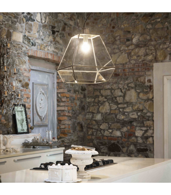 ORANGERIE Brown pendant light 1 bulb in metal