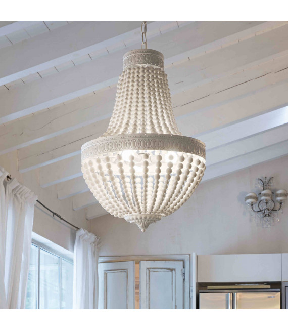 White MONET pendant light 5 bulbs