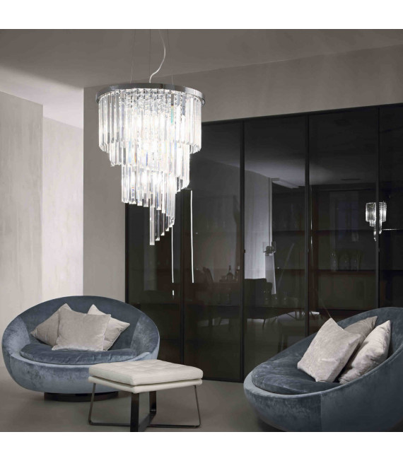 CARLTON crystal chrome pendant 12 lights