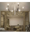 VOLTERRA wood pendant light 6 bulbs