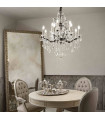 Black crystal pendant light LIBERTY 12 bulbs