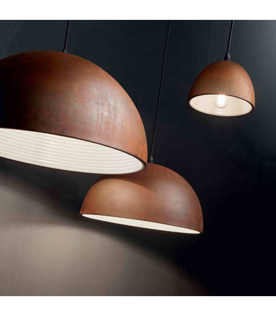 Sospensione Corten FOLK 1 Lampadina Altezza 13 Cm
