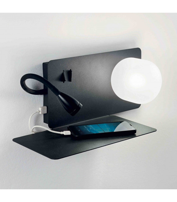 Applique murale Noire BOOK 2 ampoules
