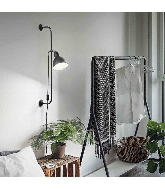 Lampada da parete nera SHOWER 1 lampadina